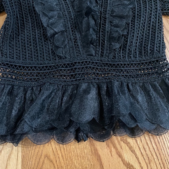 Savida open weave and lace ruffle top ,size M - Picture 6 of 10